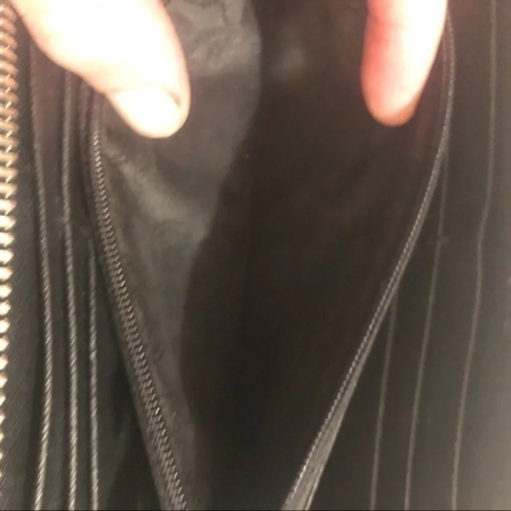 Michael kors black white herringbone clutch wallet